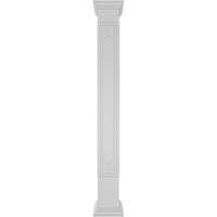 Ekena Millwork 8 W 10'H Craftsman Classic Square Non-Konusni šejker Fretwork Column w Crown Capital & Crown Base