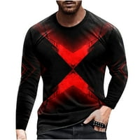 Hfyihgf majica za muške duge rukave modni vrhovi 3D Print Slim-Fit Crew vrat Casual proljeće jesen pulover dnevne majice bluze