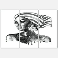 Designart 'portret Afro američke žene XII' moderna platnena zidna umjetnička štampa