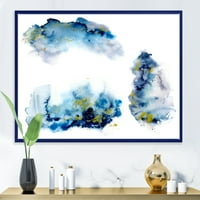 Designart 'sivi i Plavi oblaci sa zlatnim sjajem' moderni uramljeni platneni zidni umjetnički Print
