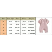 Novorođene dječje djevojke djevojke kratki rukav pleteni romper kombinezon jednodijelna odjeća Oufitts siva 0- mjeseci