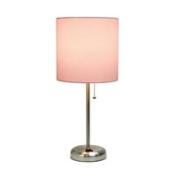 Limeereghts Stick lampica sa punjenjem utičnicom i tkaninom hladom, svijetlo roza