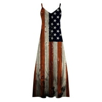 Ernkv ženska Maxi Cami haljina klirens Dan nezavisnosti štampani Patriotski Sundress jul 4th Letnja odeća