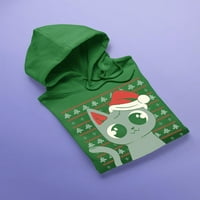 Božić Kitten Hoodie žene-Smartprints Designs, ženski 4X-veliki
