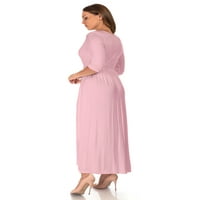 Ženska Casual Wrap Maxi haljina dužine poda, velika, roze boja