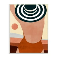 Stupell Industries ženska stražnja plaža modna šeširka kupaći kostimi Ljetni zabavni zidni dizajn Victoria Borges, 13 19