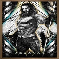 Film sa stripovima - Aquaman - grafički zidni poster sa drvenim magnetskim okvirom, 22.375 34