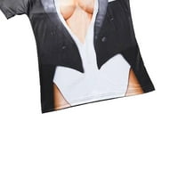 Sloška kratka 3D mišićna majica Muška modna gornja bluza Ispis muške bluze