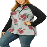 Jedinstvene ponude za žene plus Size Raglan rukav cvjetna pulover dukserica
