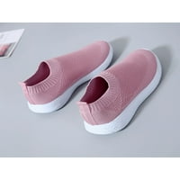 Sanviglor ženske patike sa čarapama Comfort Flats pletene gornje cipele za hodanje rade prozračne Casual patike za trčanje Anti-Slip Slip on Pink 5