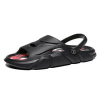 Lacyhop Muške sandale Pomicanje sa sandalama na plaži na slajd-uzeo lagane casual cipele ugodno ljeto crno 7,5