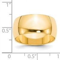Primalni zlatni karatski žuto zlato pola okrugle veze veličine 9