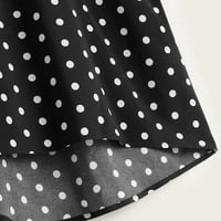 Bicoasu ženski okrugli vrat kratki rukav Casual bluza vrhovi štampani ljetni bluza vrhovi za žene crni