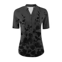 Gotyou Womens Tops Casual t-shirt ljetni Tops kratki rukav V-izrez Print pulover labava bluza