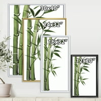Designart 'detalj tamnozelenog bambusa i lišća I' tradicionalni uramljeni platneni zidni umjetnički Print