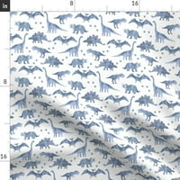 Plahte od pamuka, Queen Set-Akvarelni dinosaurusi plavo siva dječak Dinos Print prilagođena posteljina od Spoonflower