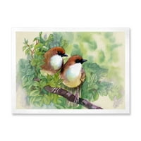 Ptice Proljeća Sjedi Na Grani Uokvirena Slika Platnu Art Print