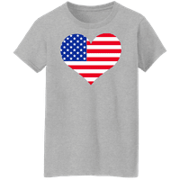 Američka zastava kolekcija srca Žene 4. jula Patriotic Sjedinjene Američke Države Dame Grafička majica
