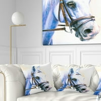 Dizalandski plavi konj sa bridle - sažetak jastuk za bacanje - 18x18