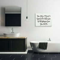 Stupell Industries sa koje strane smiješna riječ za kupatilo dizajn platnenog zida Umjetnost Daphne Polselli