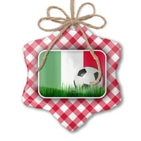 Božić Ornament fudbalski tim Zastava italijanski crveni karirani Neonblond