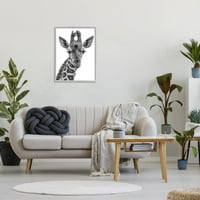 Stupell Industries žirafa gleda Divlje životinje portret fotografija siva uokvirena Umjetnost Print zid