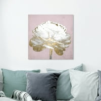 Wynwood Studio Floral and Botanical Wall Art Canvas Prints 'Blush Gold Luxe Flower' Florals-White, Gold