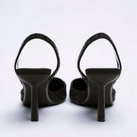 Ženske Glitter rhinestone slingback pumpe zatvorene nožne kostime Stiletto štikle cipele za posao i zabavu