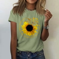 Žene Summer plus Size Tunic Tops kratki rukav za posadu vrat Casual meka majica bluza s-XXL