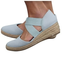 Sehao ženska modna ljetna klina konop konoplje konopke tkanine sandale velike veličine casual cipela platna