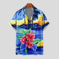 Odeerbi Muška ljetna havajska košulja grafičke majice na plaži Casual dugmad blok Print košulja u boji