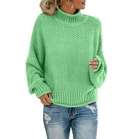 Gubotare ženski džemperi ženska Dolčevina Dugi rukav Crew vrat jednobojni pleteni pulover džemper vrhovi