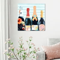 Wynwood Studio Piće i duhovi Zidna umjetnost Platno Ispisuje 'cvijet šampanjca' šampanjca - plava, narandžasta
