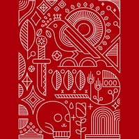 Lobanja geometrijski Juniori Crvena grafička majica-dizajn od strane ljudi L