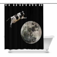 Funny a mljekara krava skače preko Mjeseca dekor vodootporan poliester kupatilo zavjese za kupanje dekoracije