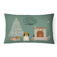 Carolines Treasures CK7642PW Petit Basset Griffon Veenden Božić svima platna od dekorativnog jastuka, 12h