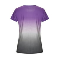 Ženski vrhovi ženski Casual modni ljetni Rainbow gradijent štampanje okruglog vrata kratki rukavi majice