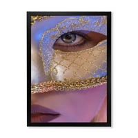 Designart' Venecijanska Maska Na Ženskom Licu ' Moderni Uokvireni Umjetnički Print