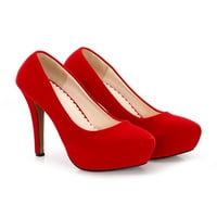 Avamo Ladies Anti-Slip Stiletto Heels Slip On Dress Shoes Formalne Komforne Pumpe Red 7