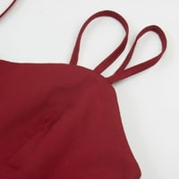 Ženske letnje haljine crveni poliester ženska jednobojna čipkasta duga suknja štand sa postoljem ovratnik
