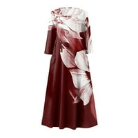 Feternalna ljetna haljina za žene Ležerne štampane udobne modne štampane dužine rukava džepne haljine
