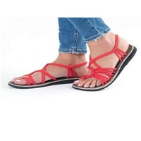 Harsuny ženske sandale sa tangama Boho stil sandale ravne gladijatorske sandale za ljetno hodanje po plaži