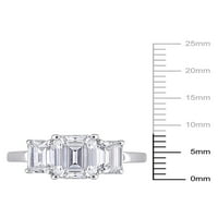 3-karatni T. G. W. Moissanite zaručnički prsten od 10k bijelog zlata od 3 kamena