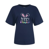 Utoimkio Happy Easter Majica za ženu za žene Clearence kratki rukav Tee The Ljetne T košulje Classic-Fit